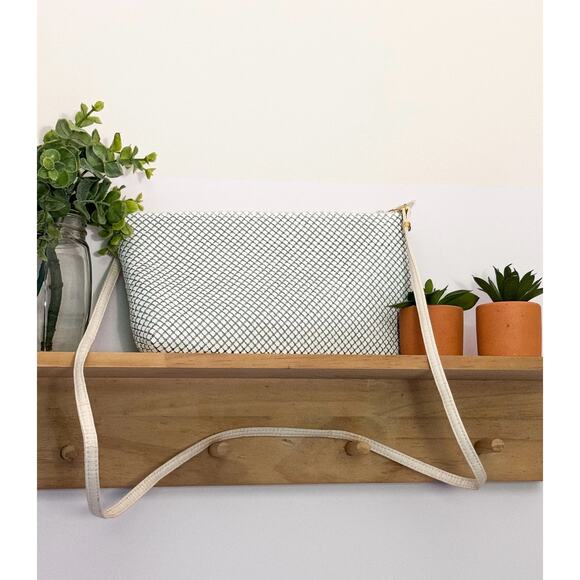 Whiting & Davis Handbags - Whiting and Davis Vintage White Beaded Evening Bag Purse